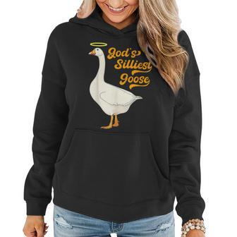 Gods Silliest Goose Funny Goose Meme Women Hoodie - Seseable