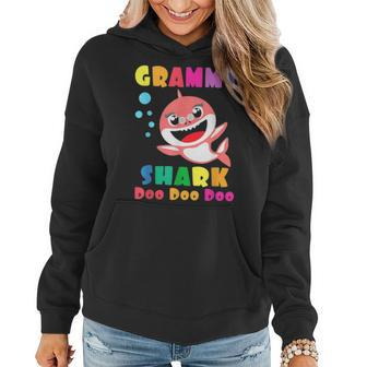 Grammy Shark Funny Mothers Day Gift For Womens Mom Women Hoodie - Seseable