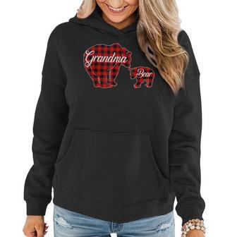 Grandma Bear Buffalo Plaid Weihnachten Frauen Hoodie - Seseable