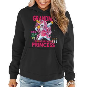Grandma Of The Birthday Princess Dabbing Unicorn Girls Women Hoodie