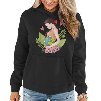 Green Mother Earth Day Save Our Planet Happy Pregnant Women Women Hoodie | Mazezy