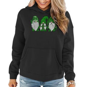 Green Sweater Gnome Design St Patricks Day Irish Gnome Women Hoodie - Seseable