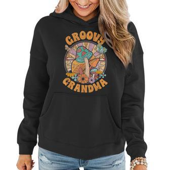 Groovy Grandma Colorful Flowers Design Grandmother Women Hoodie | Mazezy