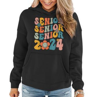 Groovy Senior 2024 Hippie Floral Graduate Class Of 2024 Women Hoodie - Seseable