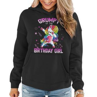Grumpy Of The Birthday Party Girl Dabbing Unicorn Women Hoodie - Thegiftio UK
