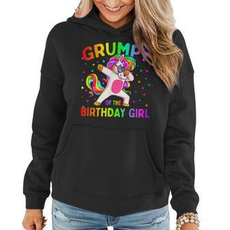 Grumpy Of The Birthday Party Girl Dabbing Unicorn Women Hoodie - Thegiftio UK