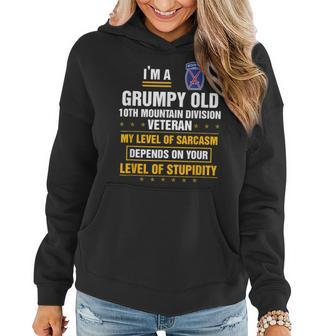 Grumpy Old 10Th Mountain Division Veteran Day Christmas Women Hoodie | Mazezy