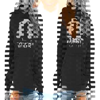 Halloween Black Cat Vampire With Full Moon - Vampurr Pun Women Hoodie Graphic Print Hooded Sweatshirt - Thegiftio