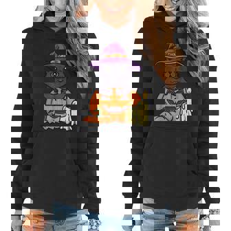 Halloween Cat Cute Cat Spooky Halloween Cat Women Hoodie Graphic Print Hooded Sweatshirt - Thegiftio