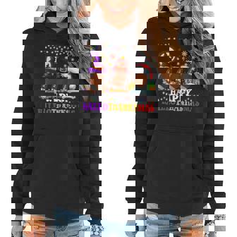 Halloween Christmas Thanksgiving Hallothanksmas Football Women Hoodie Graphic Print Hooded Sweatshirt - Thegiftio