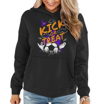 Halloween For Soccer Players With A Soccer Ball Women Hoodie Graphic Print Hooded Sweatshirt - Thegiftio UK