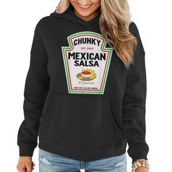 Halloween Matching Costume Chunky Mexican Salsa Bottle Label V2 Women Hoodie Graphic Print Hooded Sweatshirt - Thegiftio UK