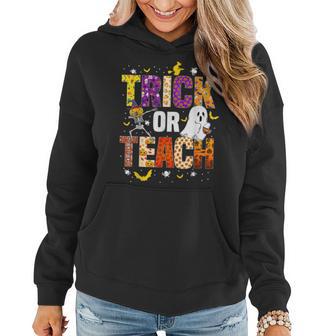 Halloween Trick Or Teach Funny Costume Teacher Halloween V9 Women Hoodie Graphic Print Hooded Sweatshirt - Thegiftio UK