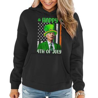 Happy 4Th Of July Joe Biden St Patricks Day Leprechaun Hat V77 Women Hoodie - Seseable