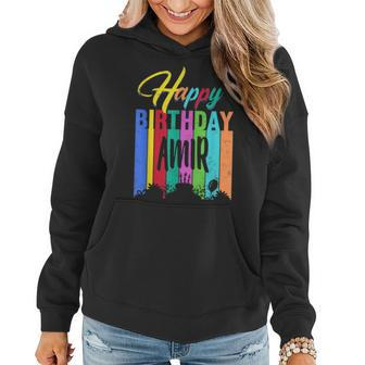 Happy Birthday Amir Personalized Name Gift Custom B-Day Women Hoodie Graphic Print Hooded Sweatshirt - Thegiftio UK