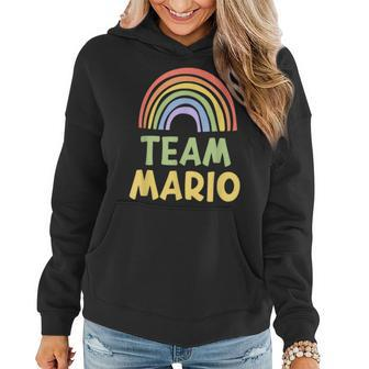 Happy Colorful Team Mario Rainbow Pride Green Yellow Women Hoodie | Mazezy