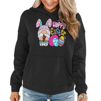 Happy Easter Day Bunny Gnome Hug Easter Eggs Hunting Women Hoodie - Seseable