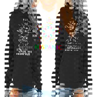 Happy National Hispanic Heritage Month All Countries Flower Women Hoodie Graphic Print Hooded Sweatshirt - Thegiftio