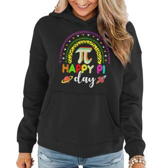 Happy Pi Day Mathematic Math Teacher Gift Leopard Rainbow V4 Women Hoodie - Seseable