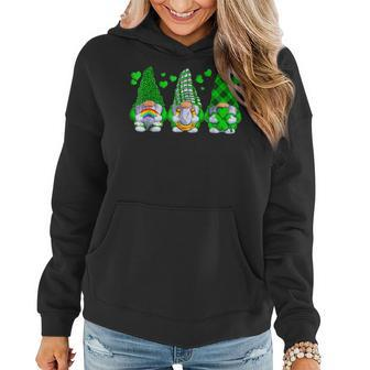 Happy St Patricks Day Three Gnomes Shamrock Family Outfit Women Hoodie - Seseable
