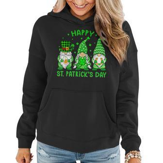 Happy St Patricks Day Three Gnomes Shamrock Men Women Kids Women Hoodie - Seseable