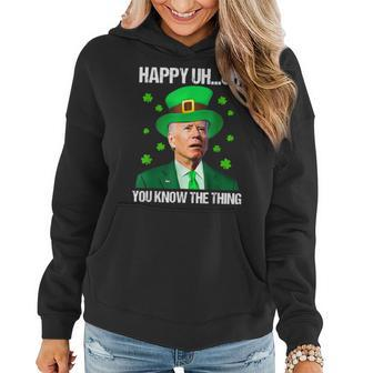 Happy Uh You Know The Thing Confused Joe Biden St Patricks Women Hoodie - Seseable