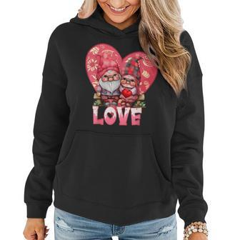 Happy Valentines Day Gnome With Love Gnome Valentines Day Women Hoodie - Seseable