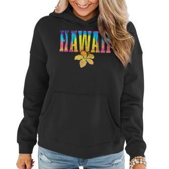 Hawaii Vintage Sunset Hibiscus Flower Hawaiian Surf Surfer Women Hoodie | Mazezy
