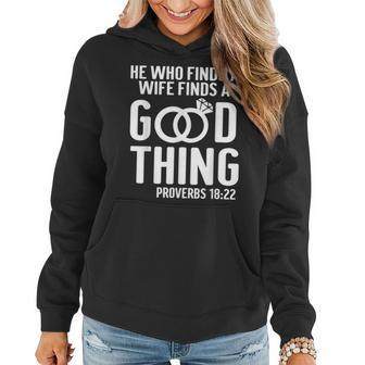 He Who Finds A Wife Finds A Good Thing Couple Matching Women Hoodie - Seseable