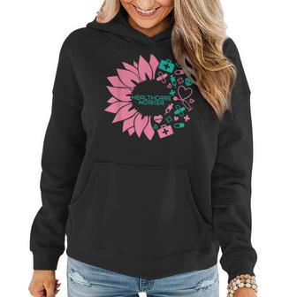 Healthcare Worker Sunflower First Aid Kit Bandage Women Hoodie | Mazezy