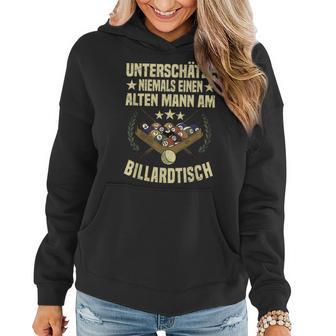 Herren Billard Pool Snooker Opa Rentner Kreide Billardkugel Frauen Hoodie - Seseable