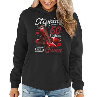 High Heels Stepping Into My 50Th Birthday 50 And Fabulous Women Hoodie | Mazezy