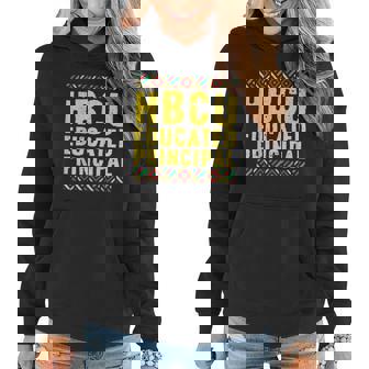 Historical Black College Alumni Gift HBCU Educated Principal Women Hoodie Graphic Print Hooded Sweatshirt - Thegiftio