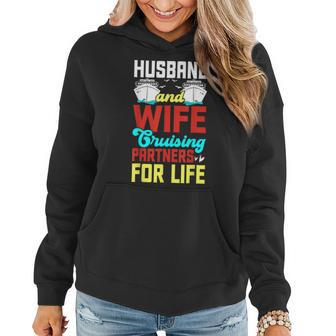 Husband And Wife Cruising Partners For Life Funny Cruise Women Hoodie - Thegiftio UK