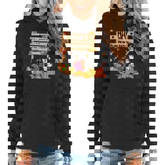 Husky Pumpkin Patch Thanksgiving Dog In Pumpkin Fall Turkey Women Hoodie Graphic Print Hooded Sweatshirt - Thegiftio UK