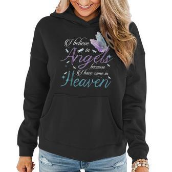 I Believe In Angels Because I Have Some In Heaven Mom & Dad Women Hoodie - Seseable