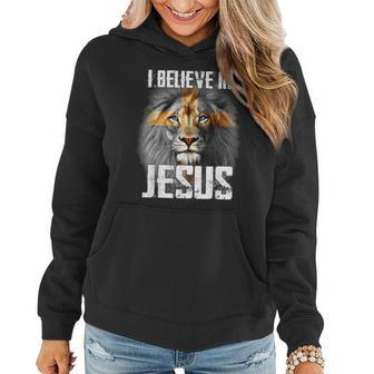 I Believe In Jesus Lion Christian God Women Hoodie - Seseable