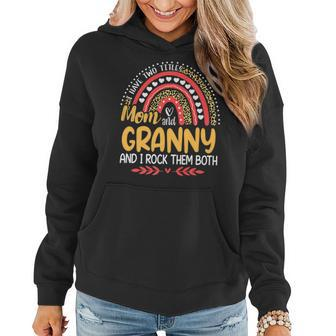 I Have Two Titles Mom And Granny Pink Leopard Rainbow Women Hoodie - Seseable