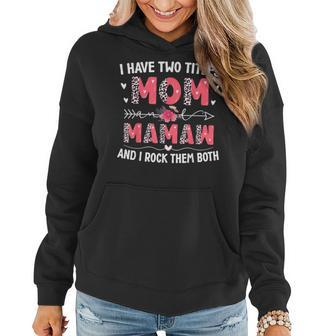 I Have Two Titles Mom And Mamaw Leopard Floral Mothers Day Women Hoodie | Mazezy