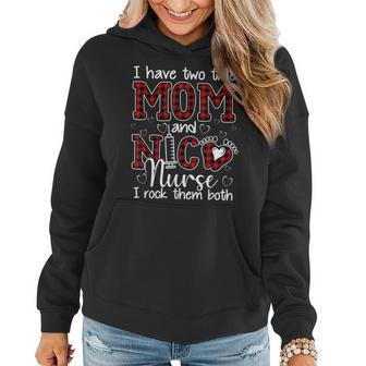 I Have Two Titles Mom And Nicu Nurse Red Buffalo Mothers Day V2 Women Hoodie - Seseable