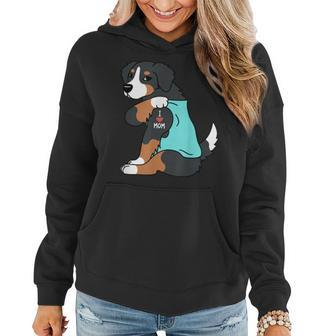 I Love Mom Tattoo Bernese Mountain Dog Funny Mothers Day Women Hoodie - Seseable