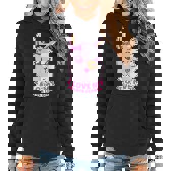 I Love My Mama Llama Mum Mother Lama Cartoon Women Children Women Hoodie | Mazezy