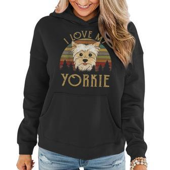 I Love My Yorkie Mom Dad Yorkshire Terrier Gifts Women Men Women Hoodie - Seseable