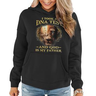 I Took A Dna Test And God Is My Father Lion Jesus Christian Women Hoodie - Seseable