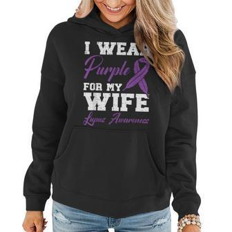I Wear Purple For My Wife Lupus Awareness Support Squad Gift For Mens Women Hoodie | Mazezy