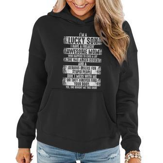 Im A Lucky Son Because I Have A Freaking Awesome Mom Shirt Tshirt Women Hoodie - Monsterry DE