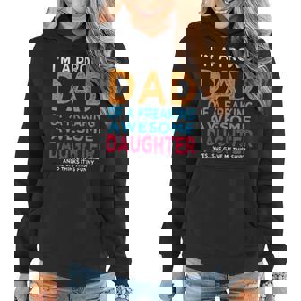 Im A Proud Dad Of Two Freaking Awesome Daughters Women Hoodie | Mazezy