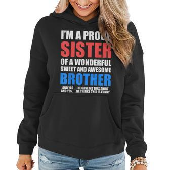 Im A Proud Sister Of Wonderful And Awesome Brother T Women Hoodie | Mazezy