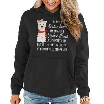 Im Not A Sister Bear Im More Of A Sister Llama Floral Gift For Womens Women Hoodie | Mazezy