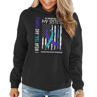 In Memory Of My Sister Suicide Awareness Prevention Flag Women Hoodie | Mazezy
